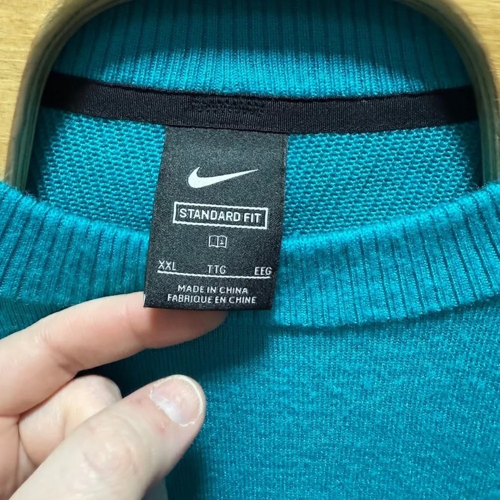 Nike Tiger Woods Men's Sweater Teal Blue‎ Standard Fit Size XXL Wool Blend
